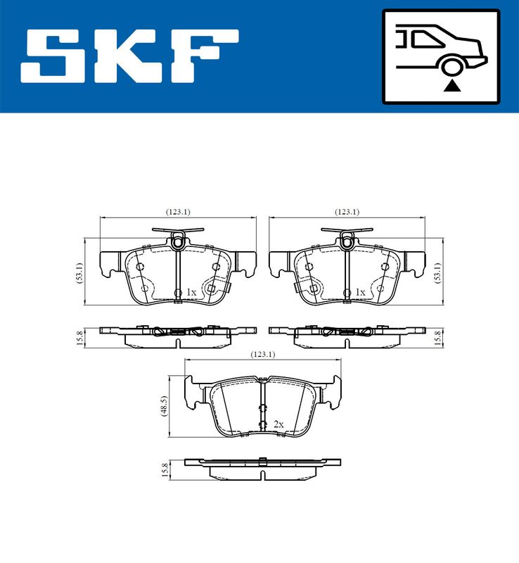 SKF VKBP90371A Комплект гальмівних накладок, дискове гальмо