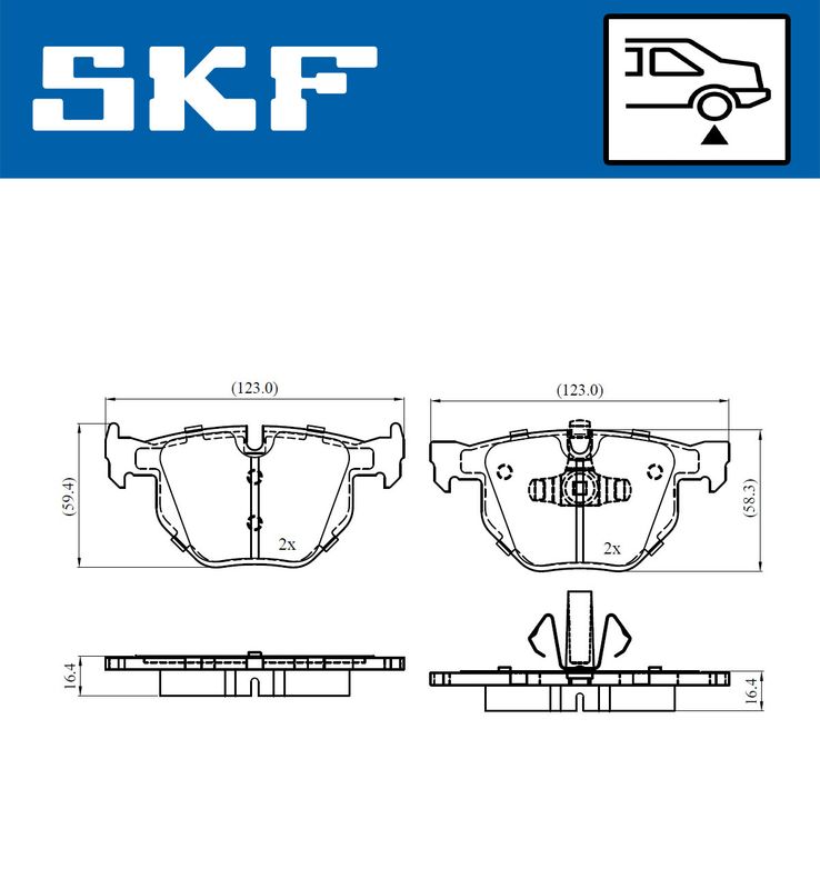 SKF VKBP90372 Комплект гальмівних накладок, дискове гальмо