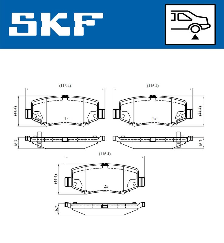 SKF VKBP90374A Комплект гальмівних накладок, дискове гальмо