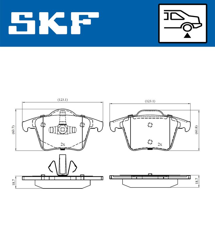 SKF VKBP90392 Комплект гальмівних накладок, дискове гальмо