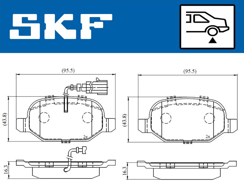 SKF VKBP90398E Комплект гальмівних накладок, дискове гальмо