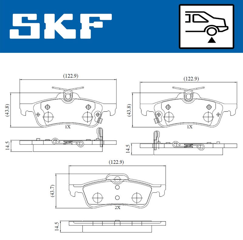 SKF VKBP90401A Комплект гальмівних накладок, дискове гальмо