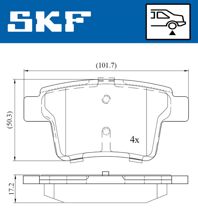 SKF VKBP90407 Комплект гальмівних накладок, дискове гальмо