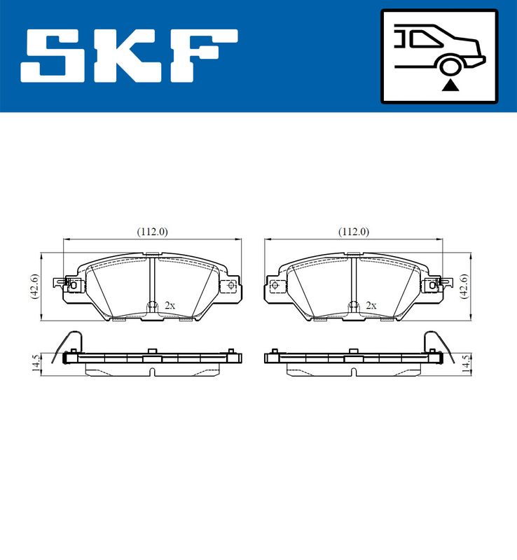 SKF VKBP90415A Комплект гальмівних накладок, дискове гальмо