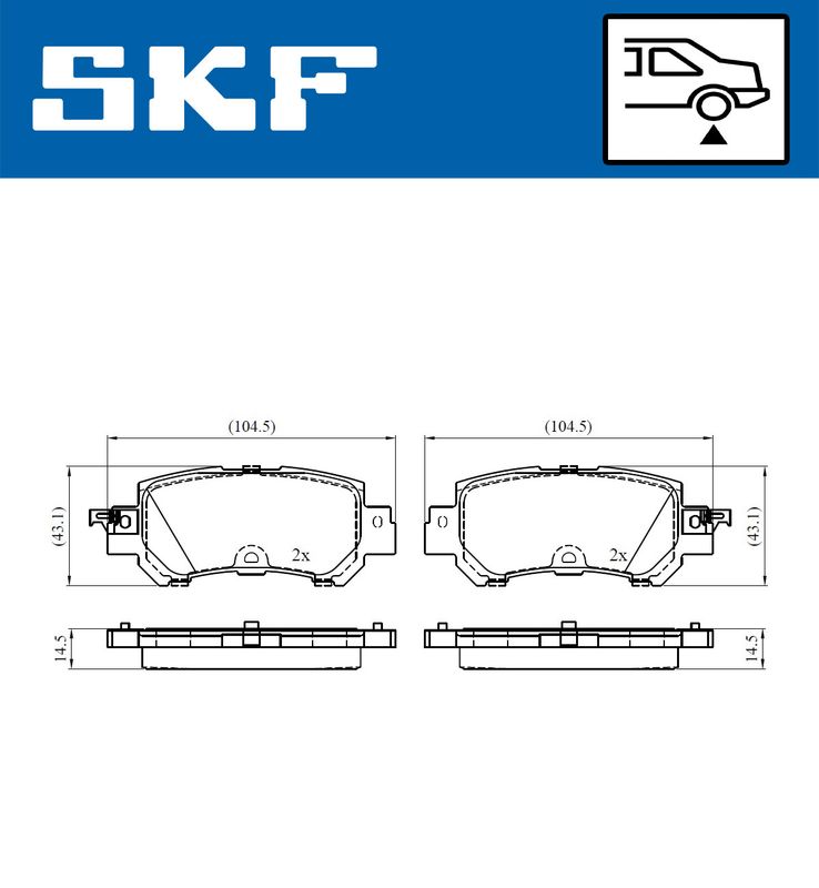 SKF VKBP90418A Комплект гальмівних накладок, дискове гальмо