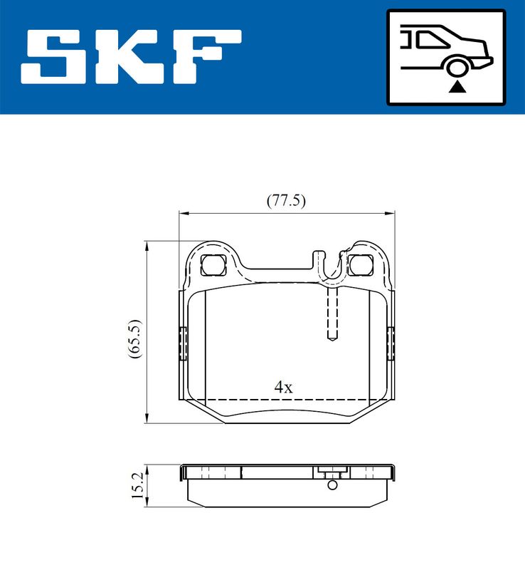 SKF VKBP90482 Комплект гальмівних накладок, дискове гальмо