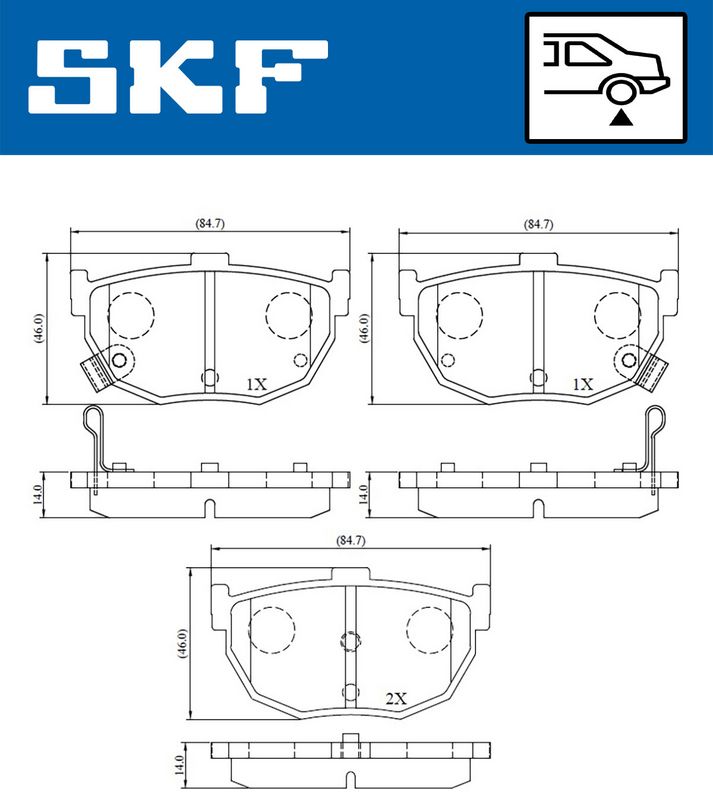 SKF VKBP90483A Комплект гальмівних накладок, дискове гальмо