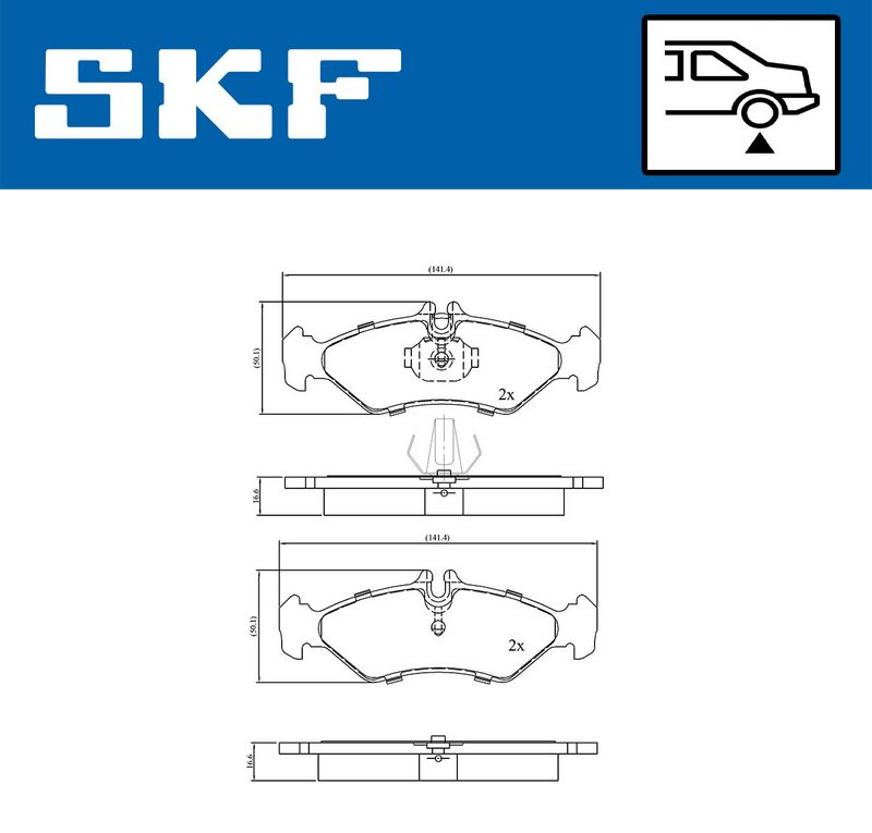 SKF VKBP90485 Комплект гальмівних накладок, дискове гальмо