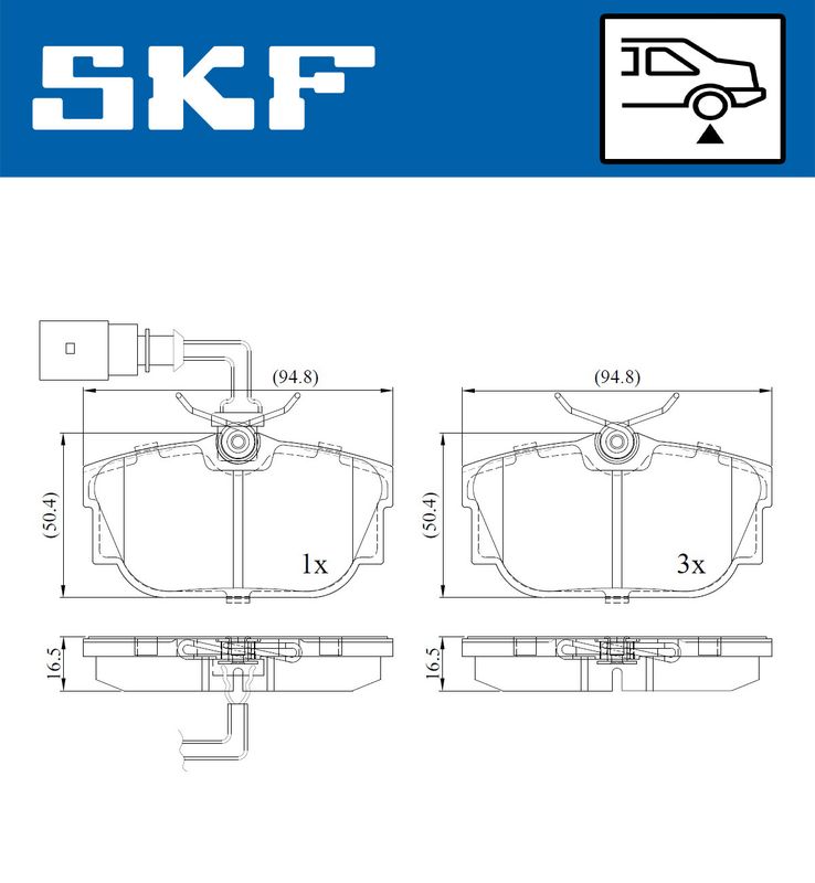 SKF VKBP90493E Комплект гальмівних накладок, дискове гальмо