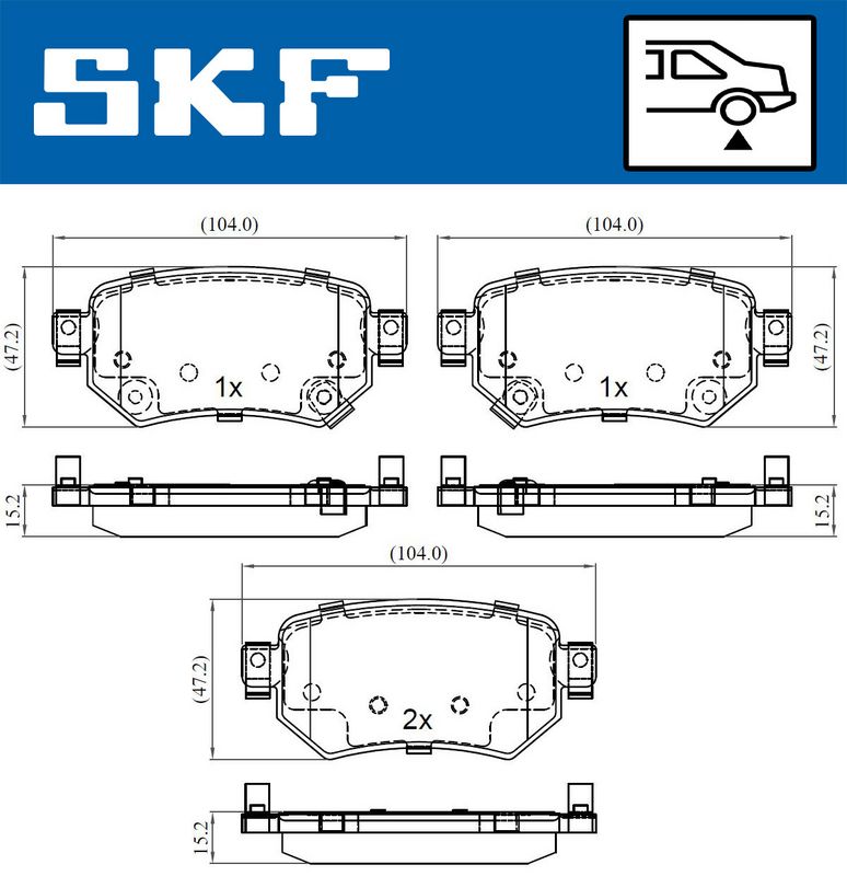 SKF VKBP90497A Комплект гальмівних накладок, дискове гальмо