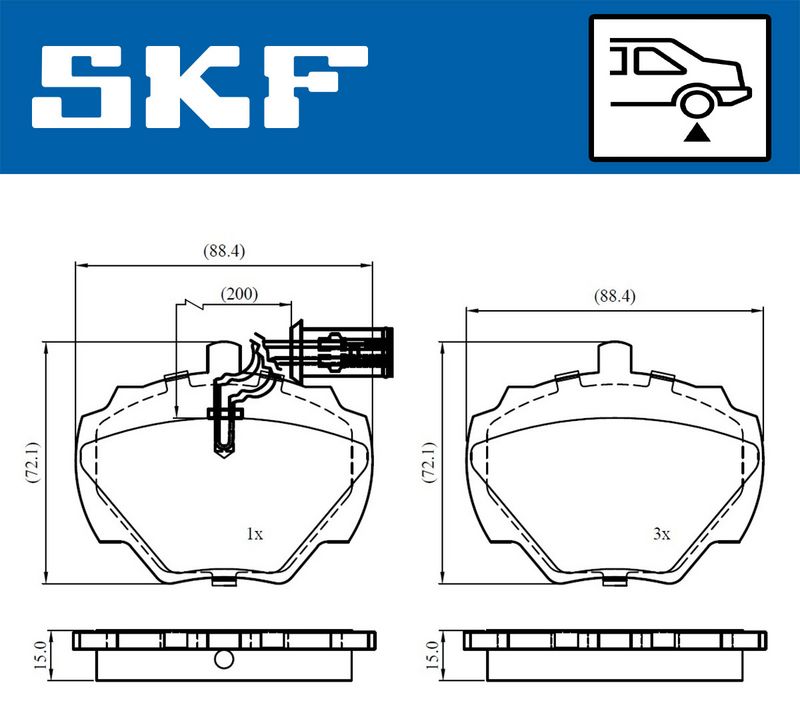 SKF VKBP90506E Комплект гальмівних накладок, дискове гальмо