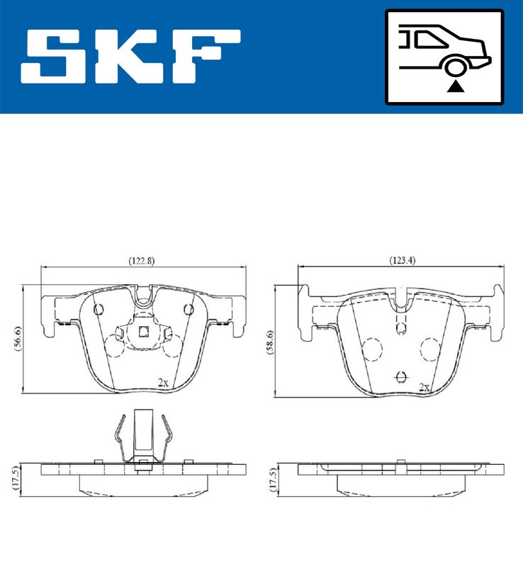 SKF VKBP90508 Комплект гальмівних накладок, дискове гальмо