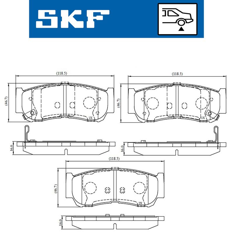 SKF VKBP90538A Комплект гальмівних накладок, дискове гальмо