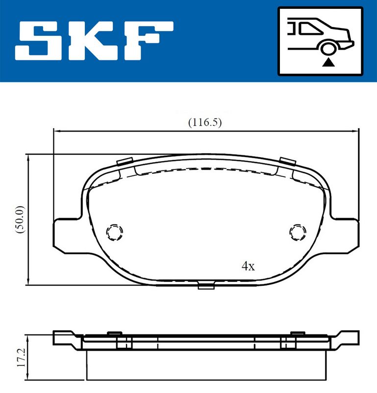 SKF VKBP90565 Комплект гальмівних накладок, дискове гальмо