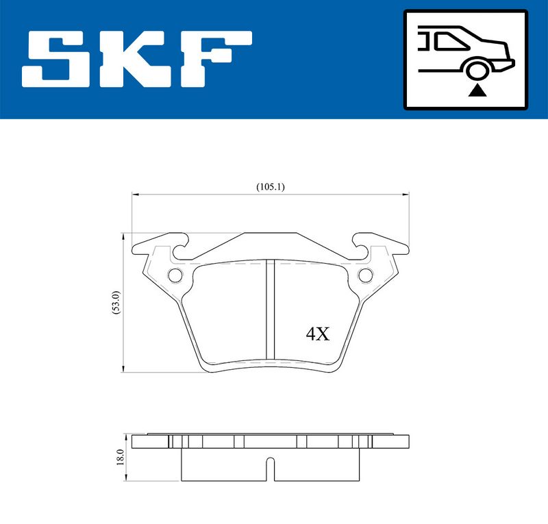 SKF VKBP90568 Комплект гальмівних накладок, дискове гальмо