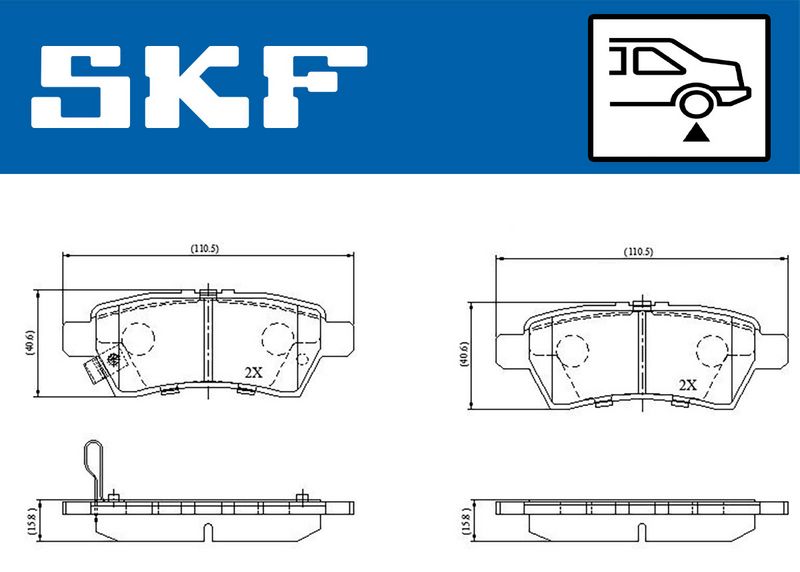 SKF VKBP90597A Комплект гальмівних накладок, дискове гальмо