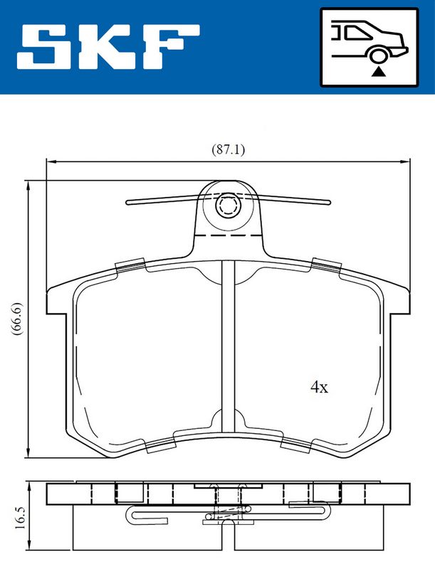 SKF VKBP90606 Комплект гальмівних накладок, дискове гальмо