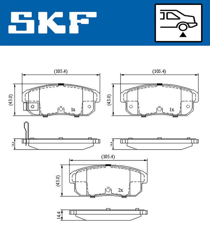 SKF VKBP90620A Комплект гальмівних накладок, дискове гальмо