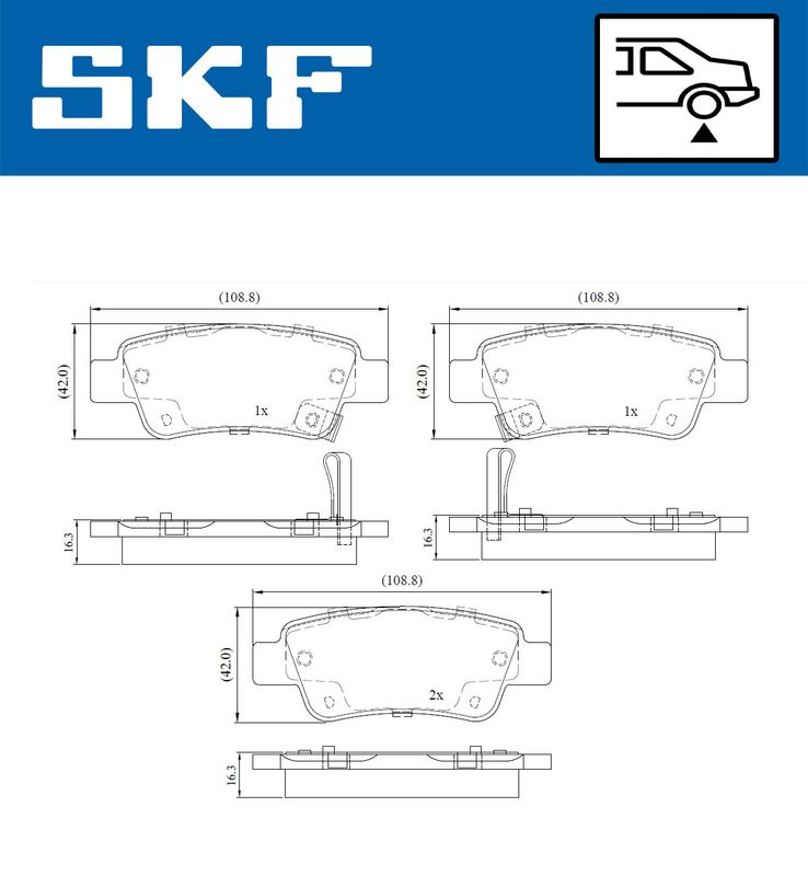 SKF VKBP90623A Комплект гальмівних накладок, дискове гальмо