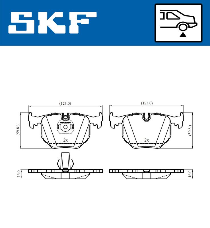 SKF VKBP90625 Комплект гальмівних накладок, дискове гальмо