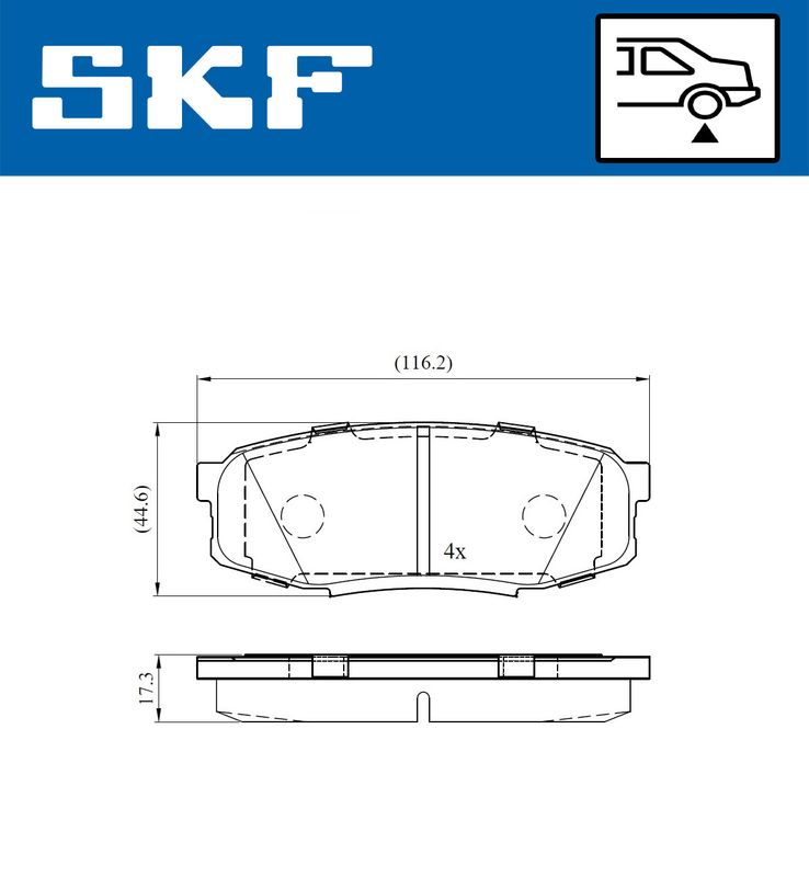 SKF VKBP90627 Комплект гальмівних накладок, дискове гальмо