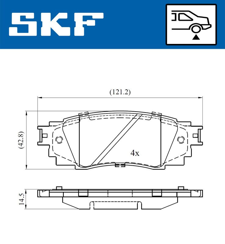SKF VKBP90630 Комплект гальмівних накладок, дискове гальмо