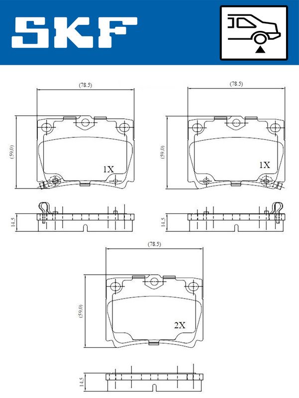 SKF VKBP90640A Комплект гальмівних накладок, дискове гальмо