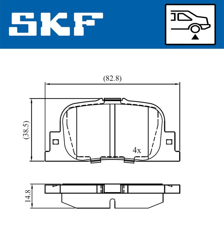 SKF VKBP90658 Комплект гальмівних накладок, дискове гальмо
