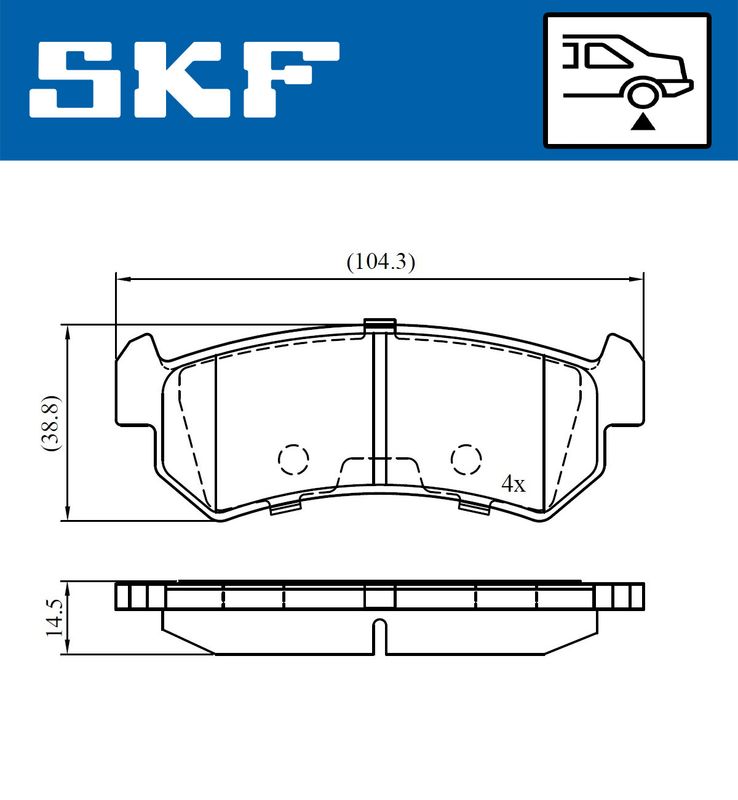 SKF VKBP90659 Комплект гальмівних накладок, дискове гальмо