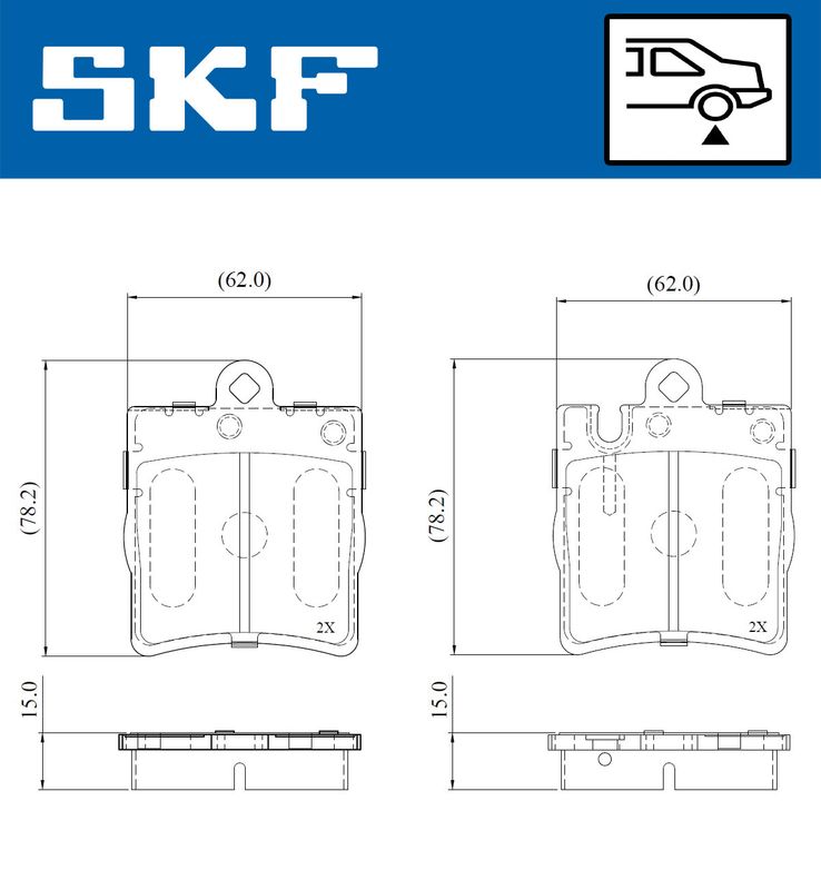 SKF VKBP90744 Комплект гальмівних накладок, дискове гальмо