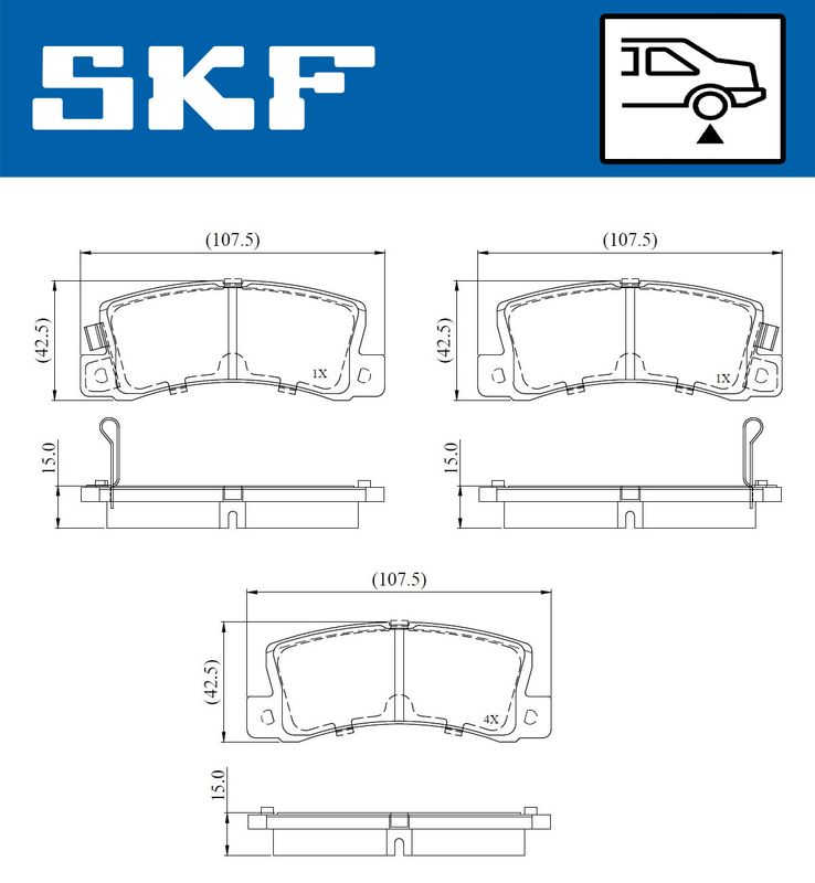 SKF VKBP90873A Комплект гальмівних накладок, дискове гальмо