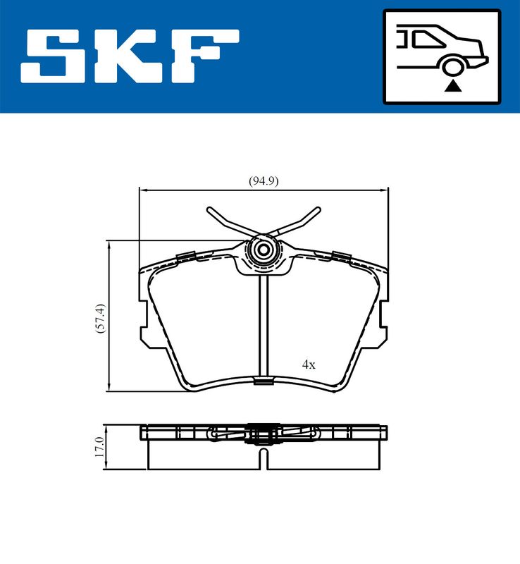 SKF VKBP90983 Комплект гальмівних накладок, дискове гальмо