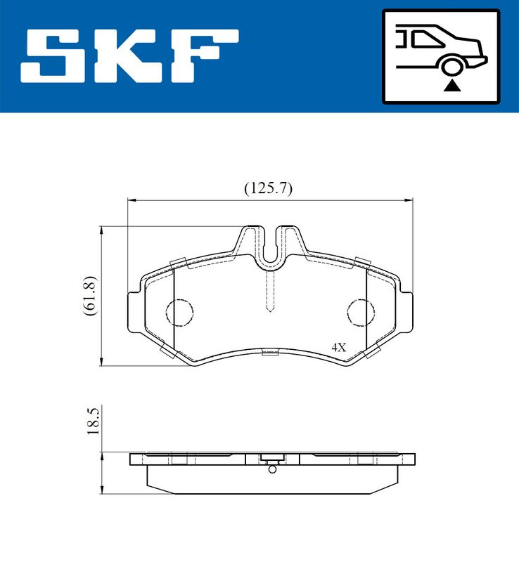 SKF VKBP91027 Комплект гальмівних накладок, дискове гальмо