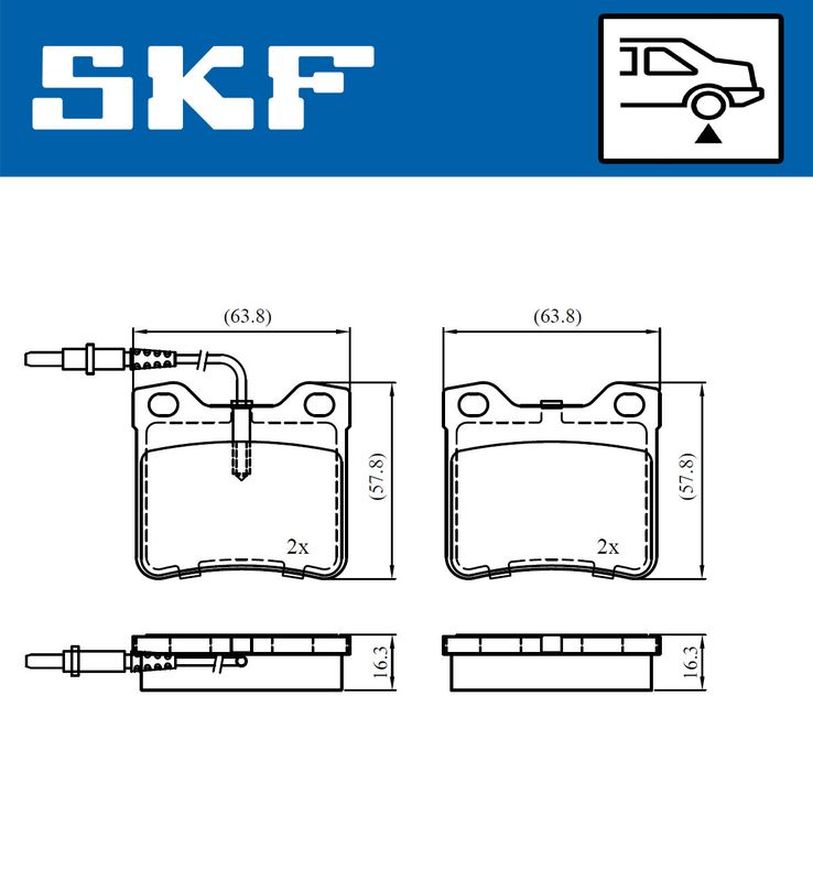 SKF VKBP91032E Комплект гальмівних накладок, дискове гальмо