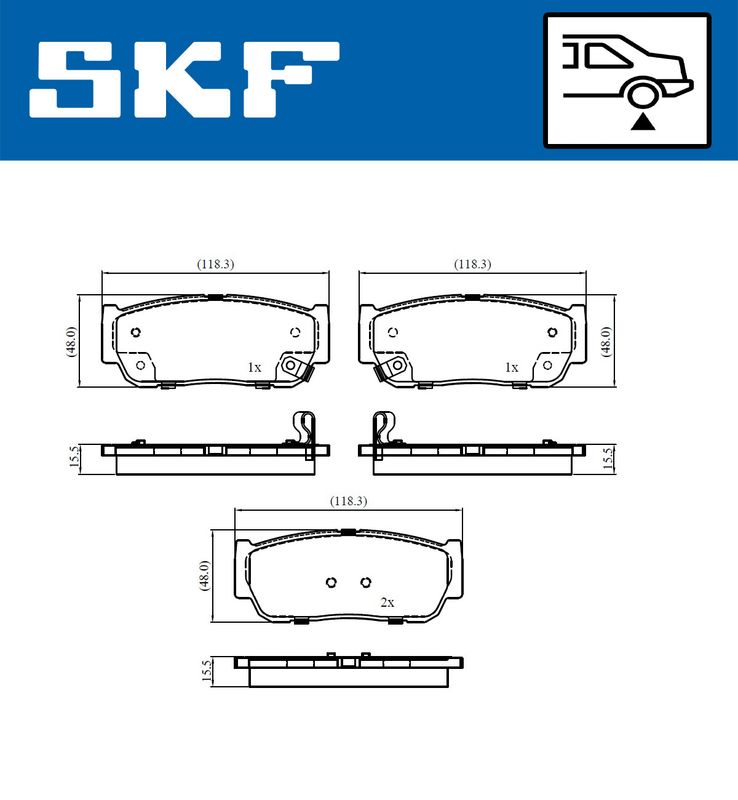 SKF VKBP91082A Комплект гальмівних накладок, дискове гальмо