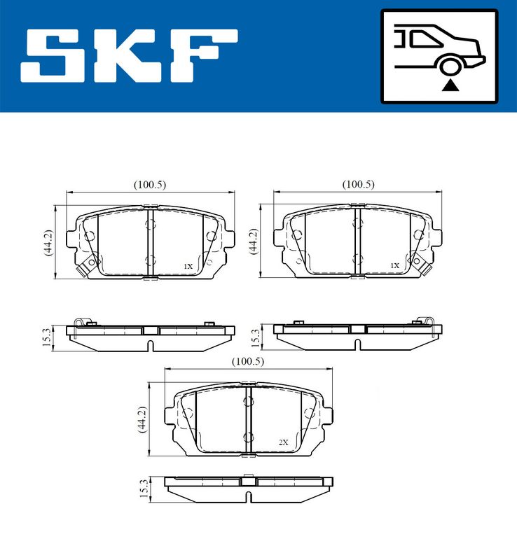SKF VKBP91095A Комплект гальмівних накладок, дискове гальмо