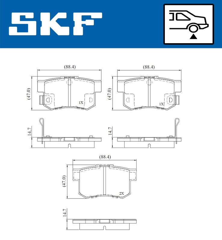 SKF VKBP91112A Комплект гальмівних накладок, дискове гальмо
