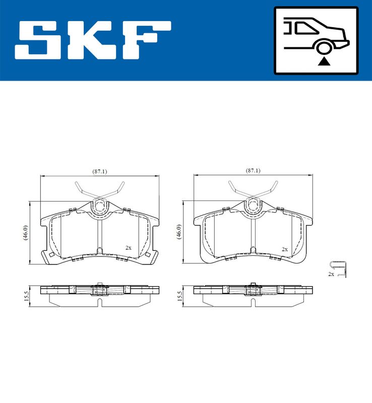 SKF VKBP91136A Комплект гальмівних накладок, дискове гальмо