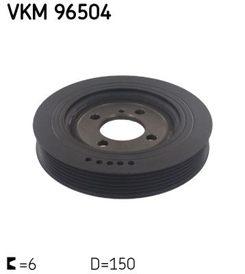 SKF VKM96504 Шків колінвалу Hyundai Accent/Elantra/Santa Fe 2.0/2.2CRDi 01-12 (d=150/6pk)