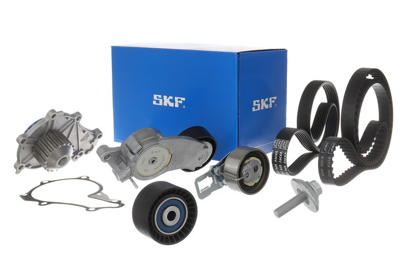 SKF VKMC13002 Водяний насос + комплект зубчастих та поліклинових ременів MASTERKIT (Вир-во SKF)