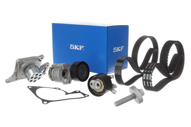 SKF VKMC16000 Водяний насос + комплект зубчастих та поліклинових ременів MASTERKIT (Вир-во SKF)