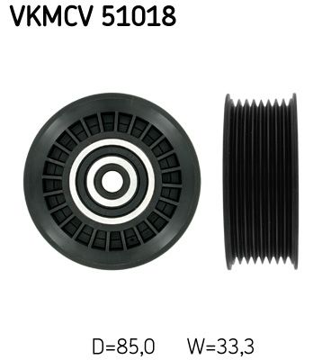 SKF VKMCV51018 Відвідний/напрямний ролик, поліклиновий ремінь