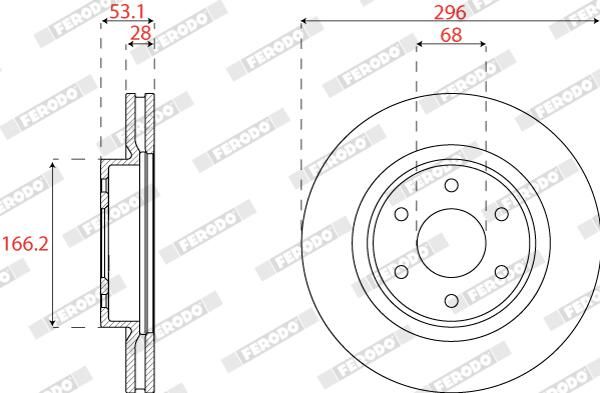 Ferodo DDF2742C Гальмівний диск