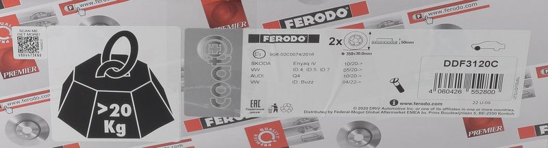 Ferodo DDF3120C Гальмівний диск