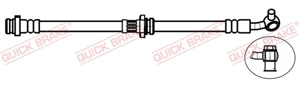 Quick Brake 50748X Шланг гальмівний (передній) Nissan Qashqai/Renault Kadjar 13- (L) (602mm) M10x1/M10x1