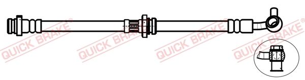 Quick Brake 50749X Шланг гальмівний (передній) Nissan Qashqai/Renault Kadjar 13- (R) (602mm) M10x1/M10x1
