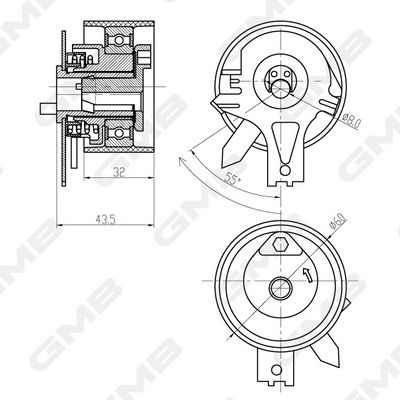GMB GTB0100 Натяжний ролик, зубчастий ремінь