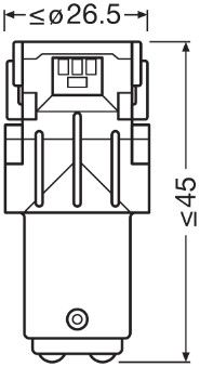 ЛАМПА 7528DYP-02B 1,9W 12V BAY15D BLI2 OSRAM