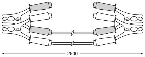 Дроти стартові 150А 2.55м OSRAM
