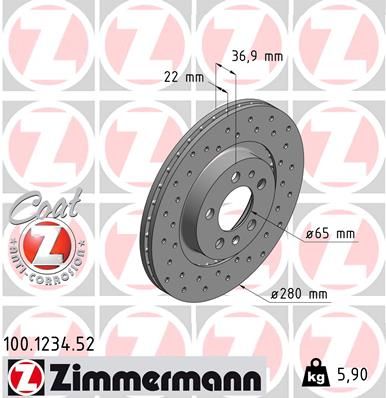 Zimmermann 100123452 диск гальмівний SPORT Z